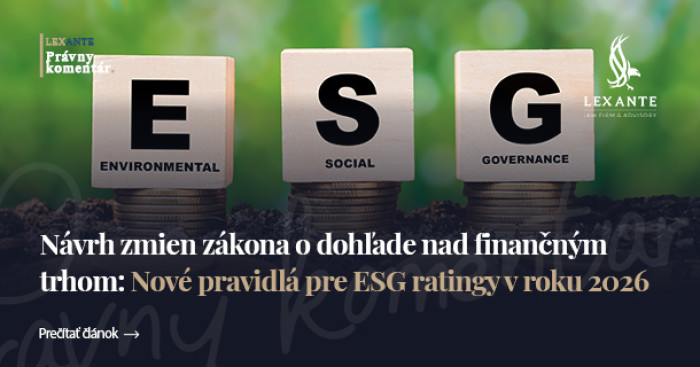 Návrh změn zákona o dohledu nad finančním trhem: Nová pravidla pro ESG ratingy v roce 2026