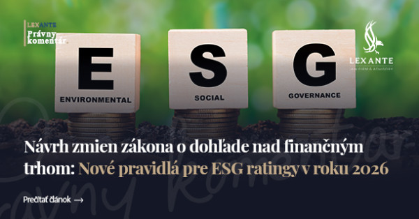 Návrh změn zákona o dohledu nad finančním trhem: Nová pravidla pro ESG ratingy v roce 2026